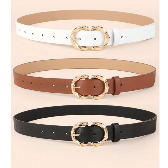 Luxe Vegan Leather Minimalist Skinny Belt Set - Picture 5 of 6